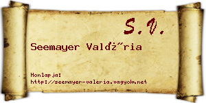 Seemayer Valéria névjegykártya